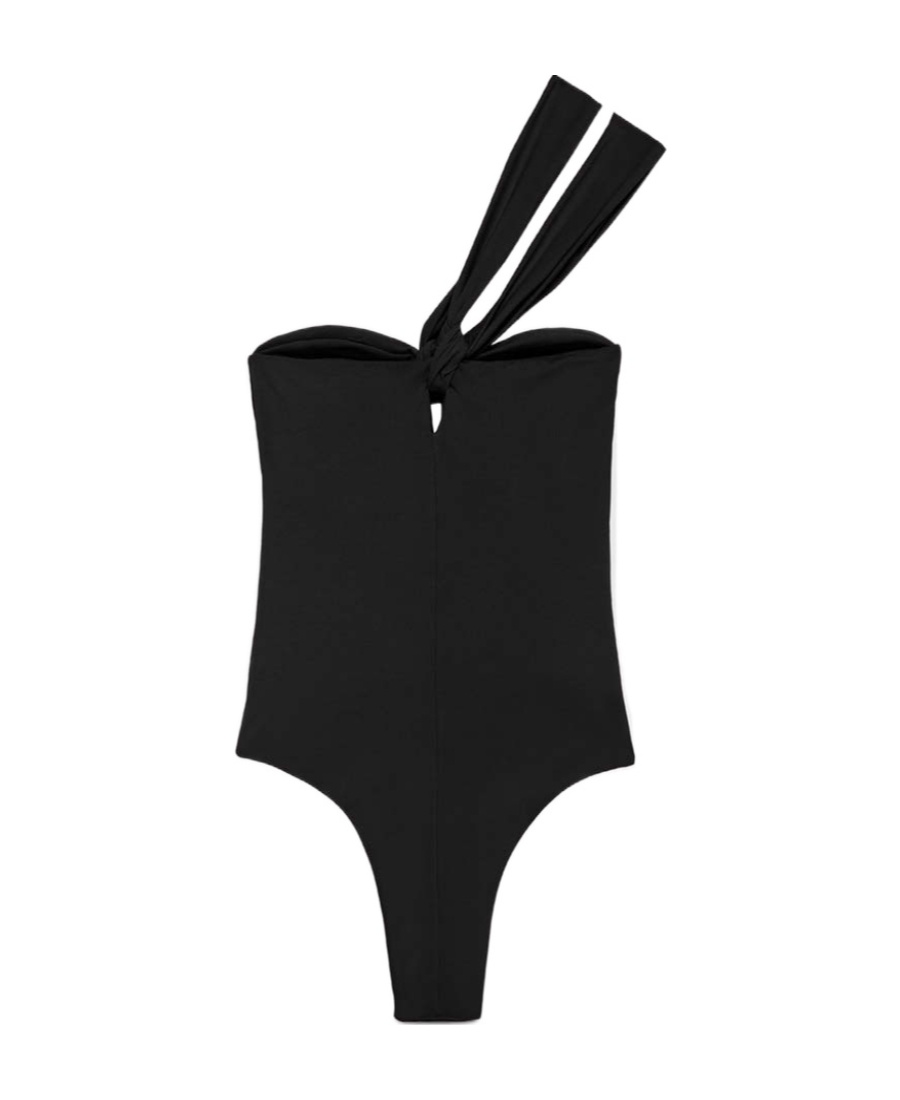 Blumarine Knot-detail Halterneck One-piece In Black