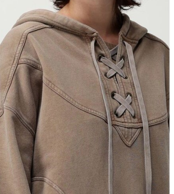 Isabel Marant Étoile Lace-up Hoodie In Brown
