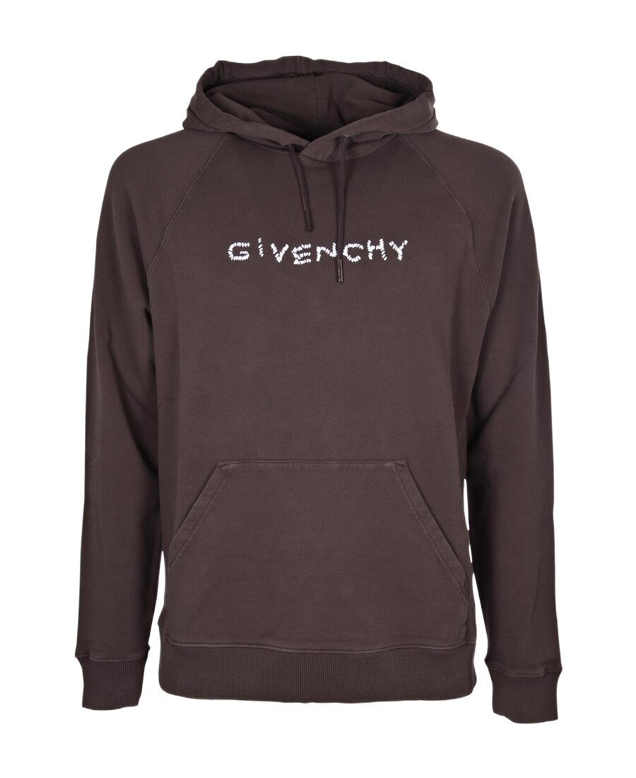 Givenchy Embroidered Logo Hoodie In Black