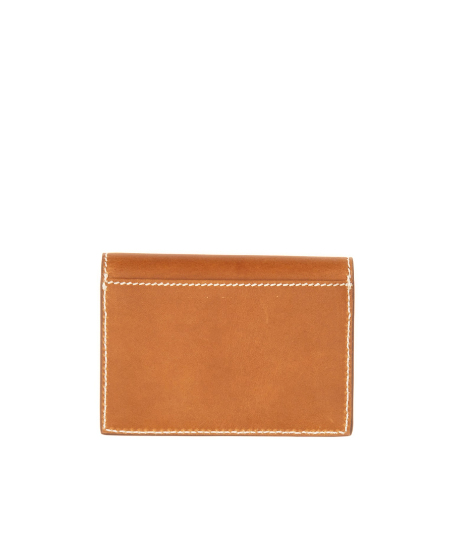 Thom Browne Envelope Leather Cardholder In Orange