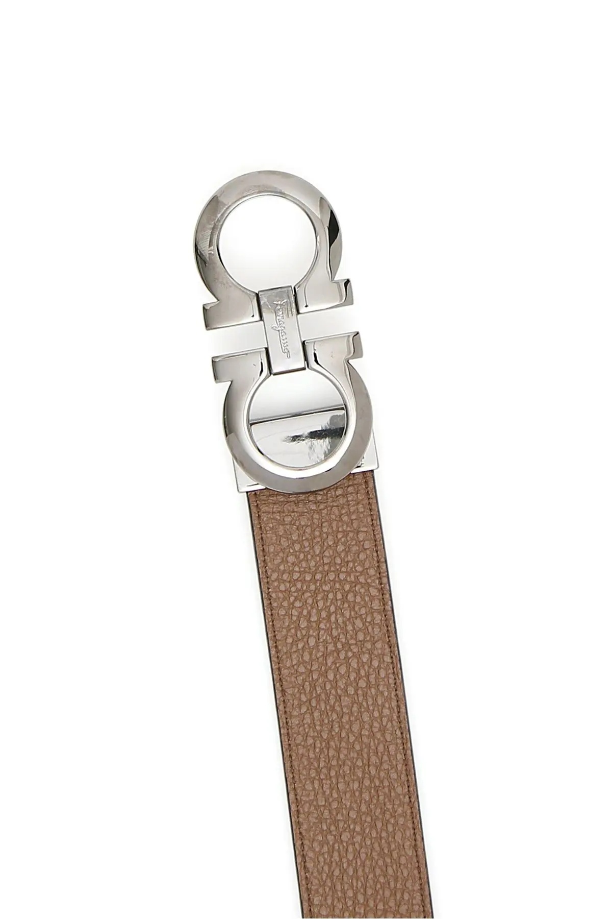 Ferragamo Double-sided Belt In Gray