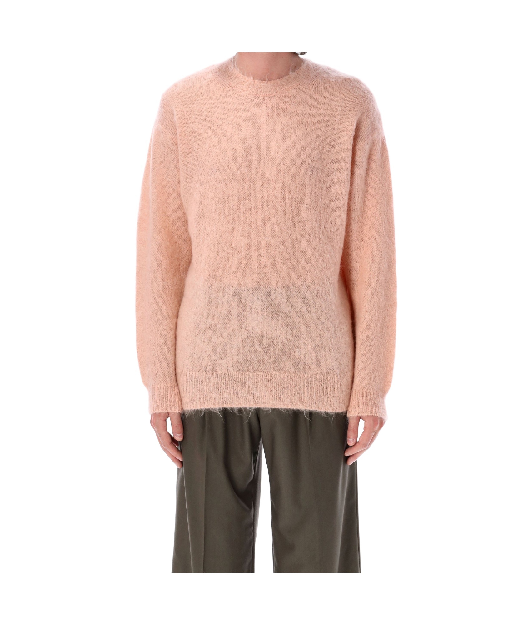 Auralee Pink Crewneck Sweater In Nude