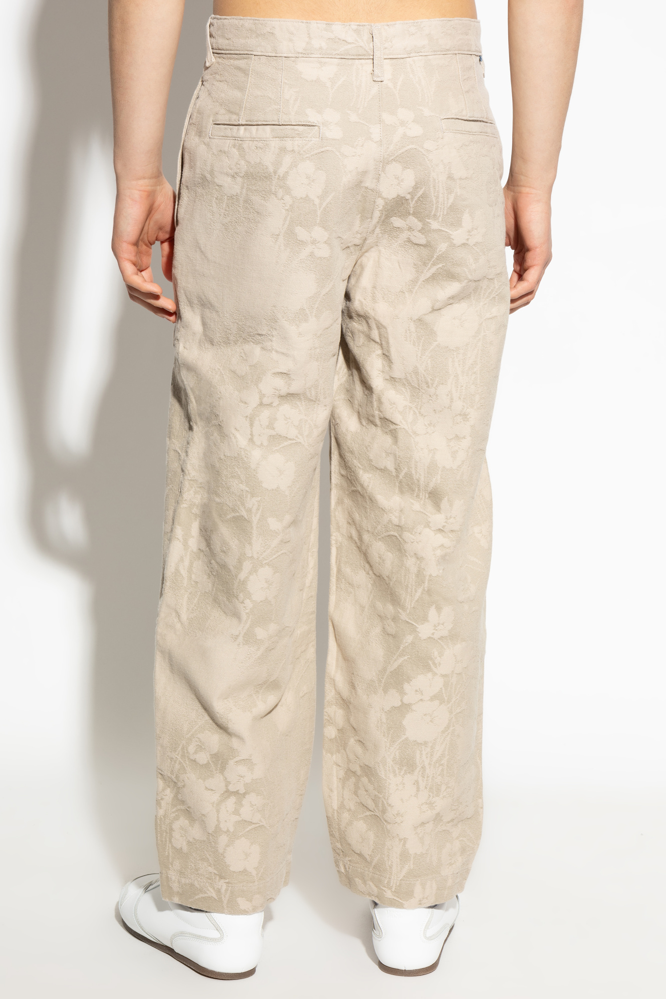 Shop Paul Smith Floral-print Trousers In Nude