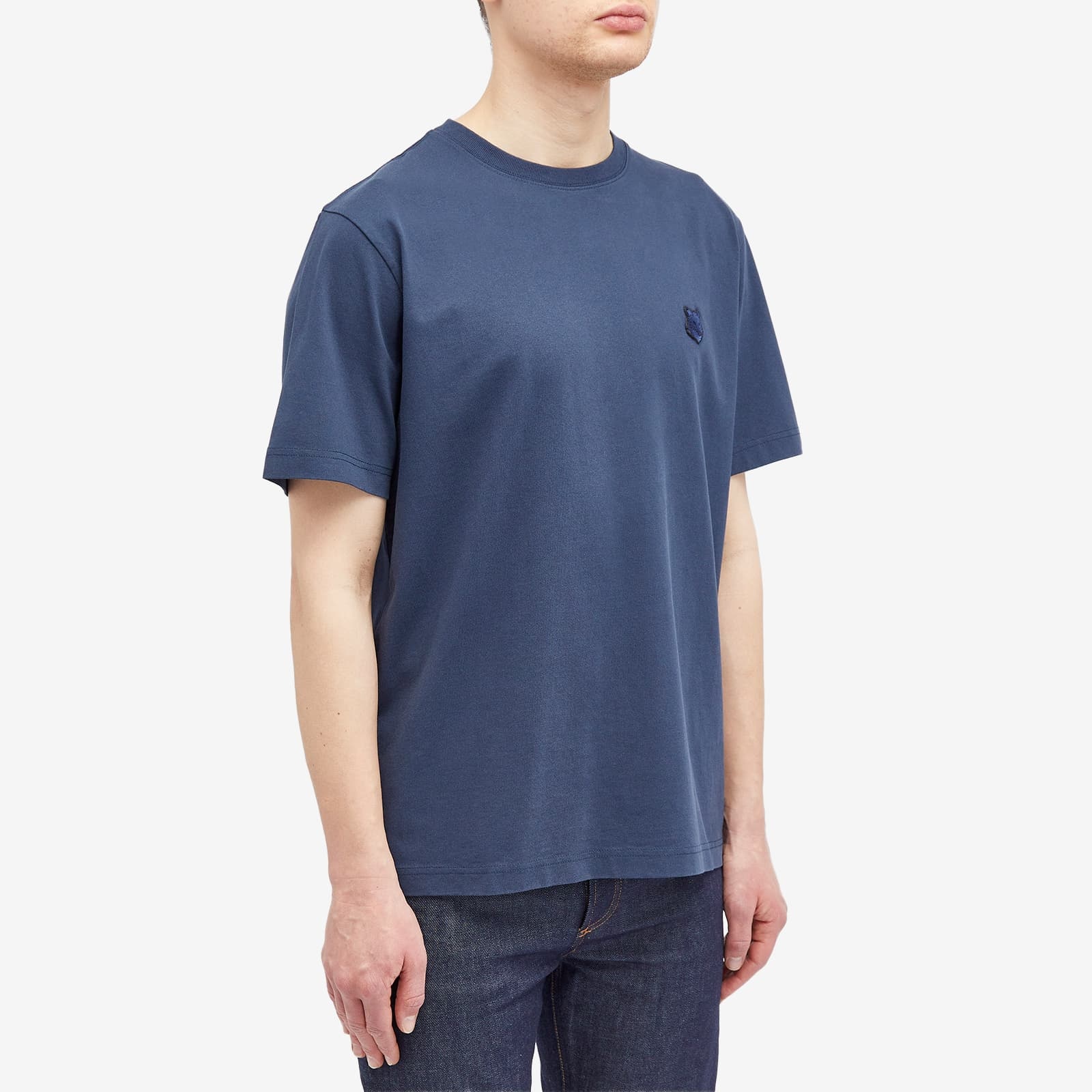 Maison Kitsuné Bold Fox Head Cotton T-shirt In Blue