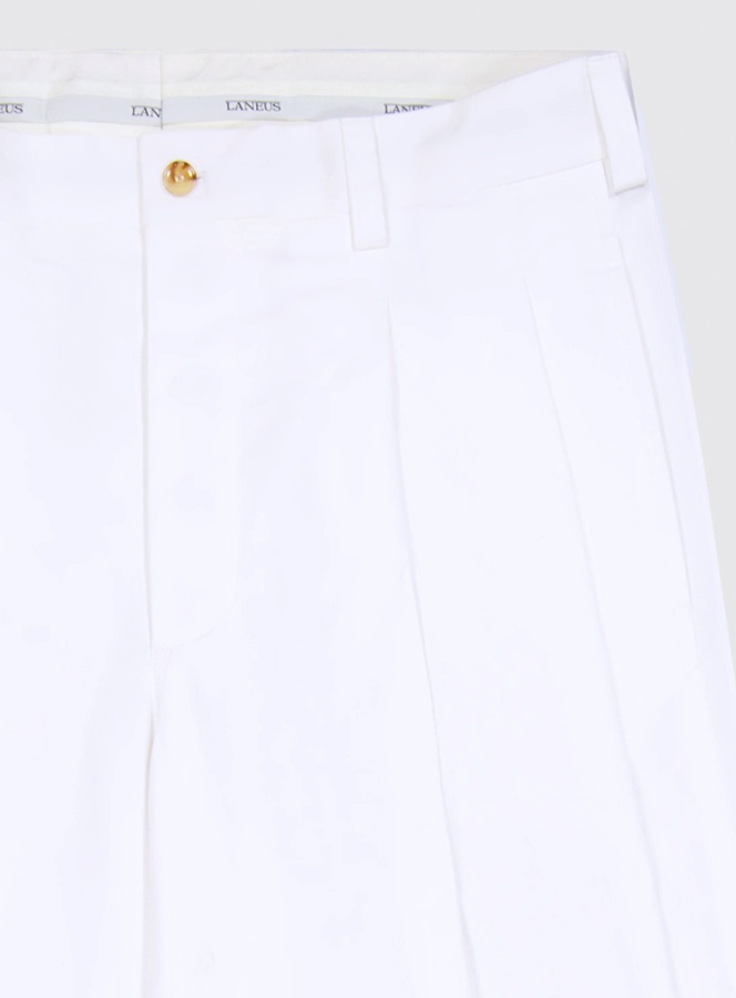 Shop Laneus Double Pence Loose-fit Trousers In White
