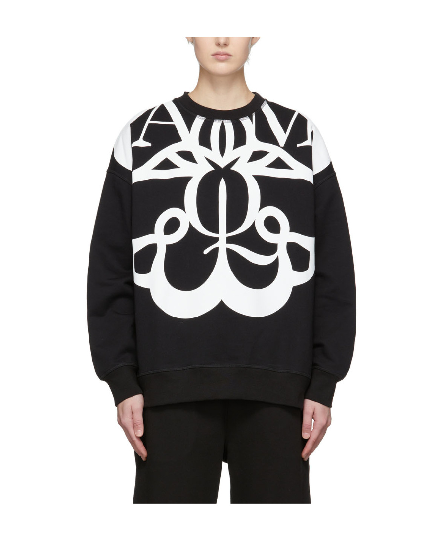 Alexander Mcqueen Exploded Seal Logo-print Sweatshirt In Black