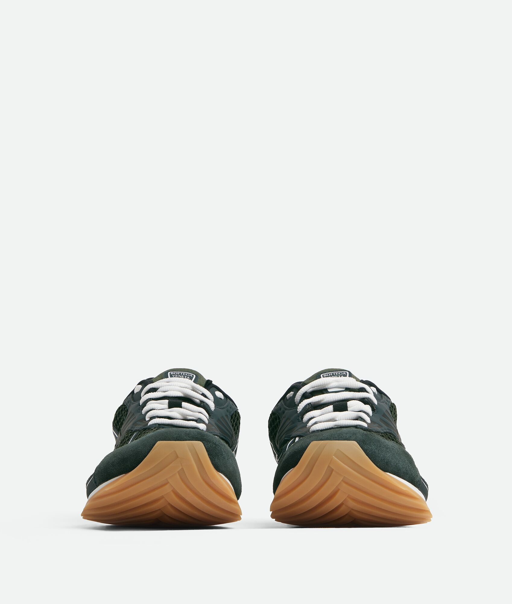 Bottega Veneta Orbit Mesh Running Sneakers Rubber Sole In Black