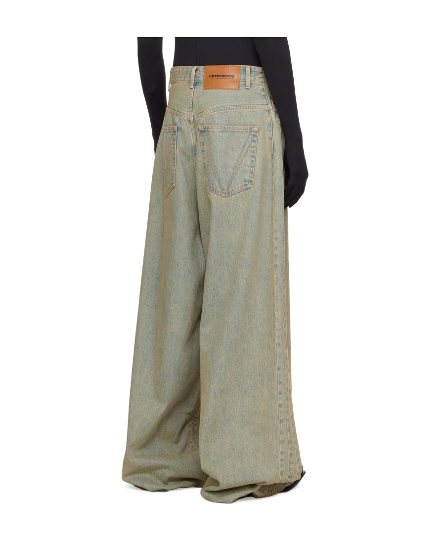 Vetements Faded Wide-leg Jeans In Gray