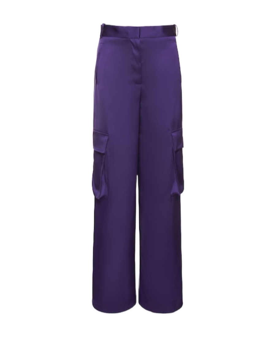Versace Work Casual Pants In Purple