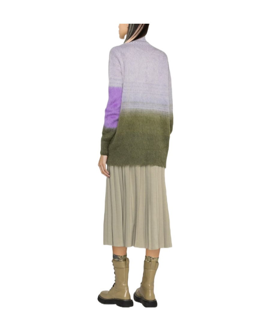 Off-white Intarsia-knit Logo Roll-neck Jumper In Gray
