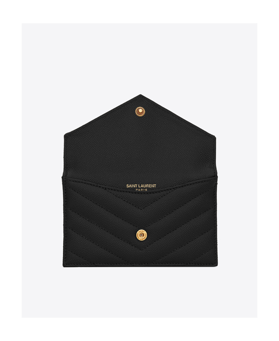 Saint Laurent Monogram Compact Wallet In Black