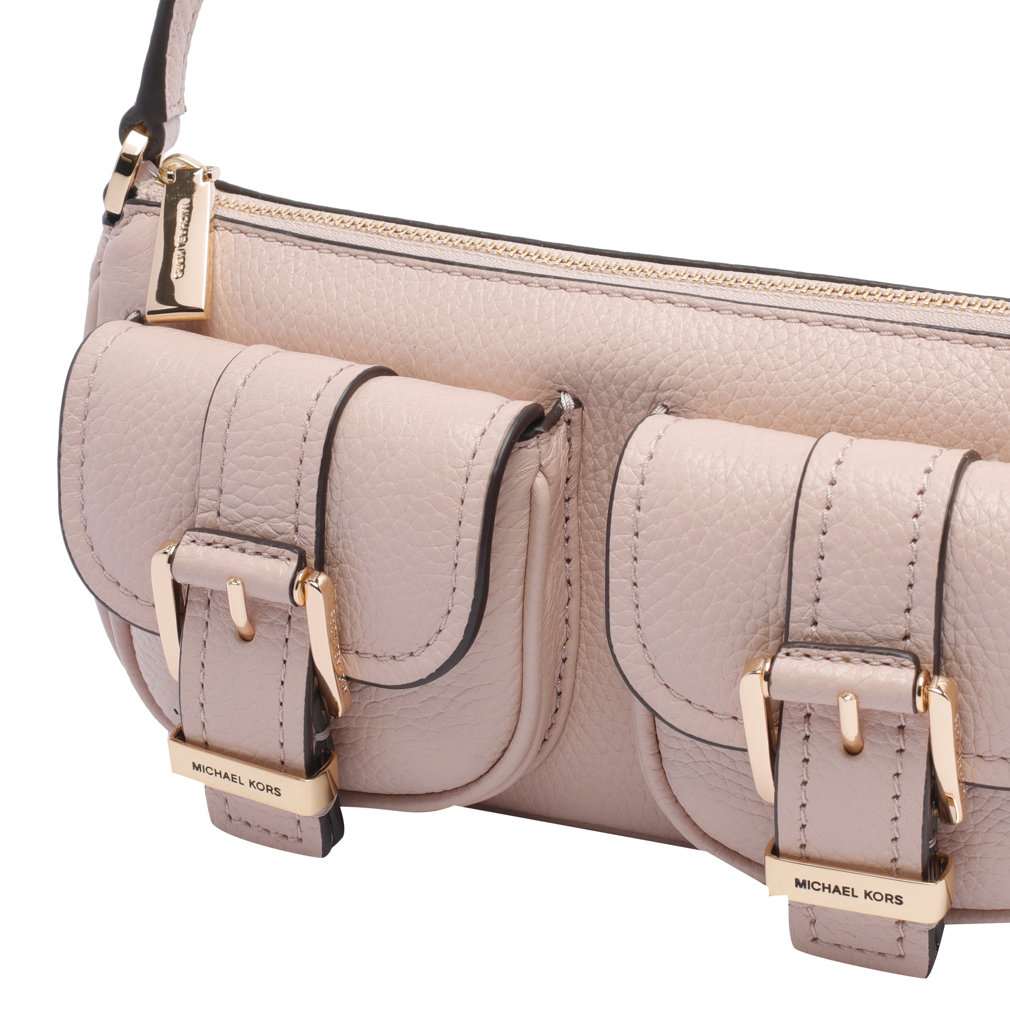 Shop Michael Michael Kors Double-buckle Shoulder Bag