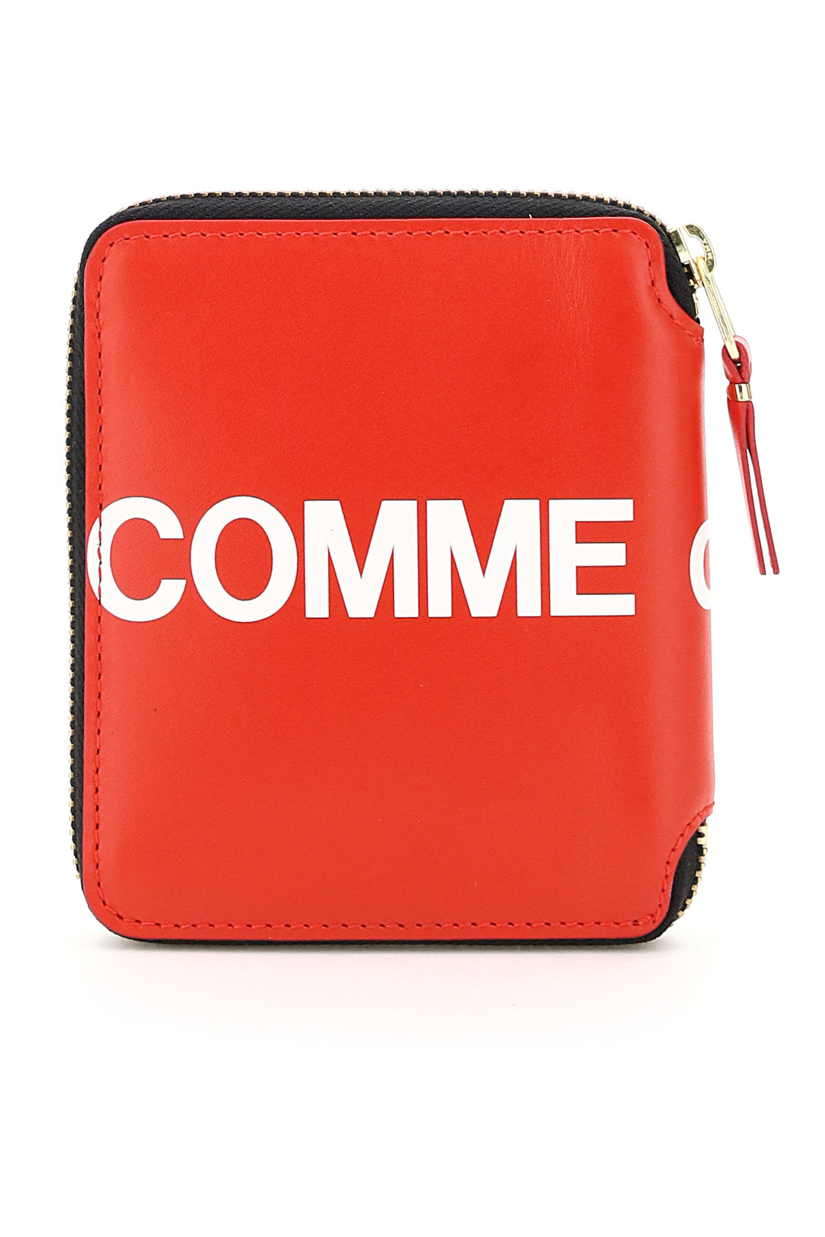 Comme Des Garçons Logo-print Zip-fastening Wallet In Red