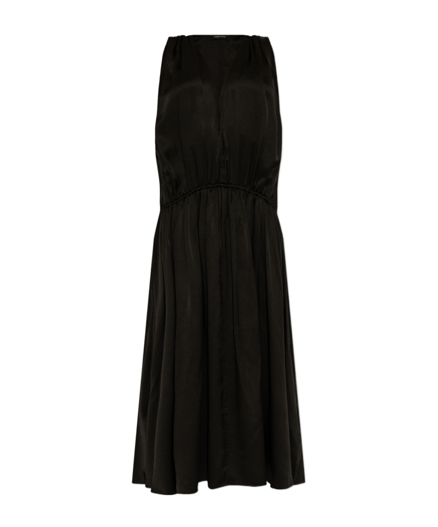 Shop Anine Bing Mia Silk Maxi Dress In Black