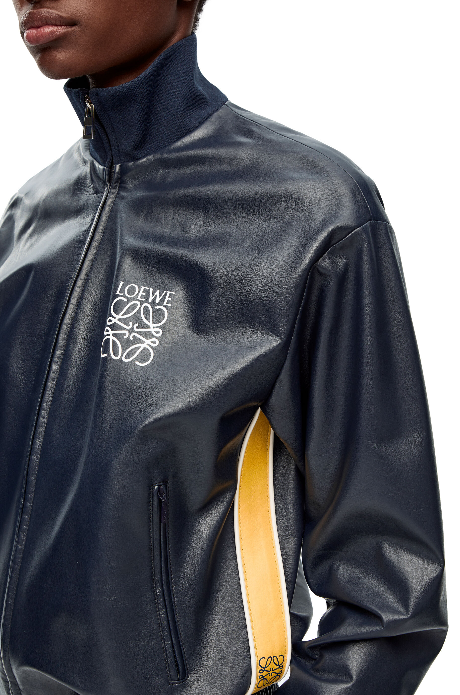 Loewe Zip-up Long-sleeved Jacket In Black