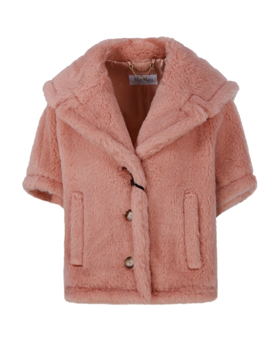 Max Mara Teddy Faux-fur Jacket In Pink