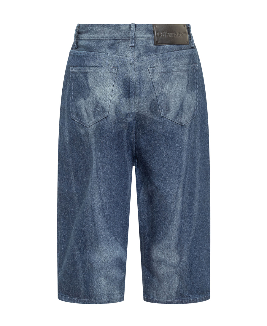 Off-white Skeleton Denim Bermuda Shorts In Blue
