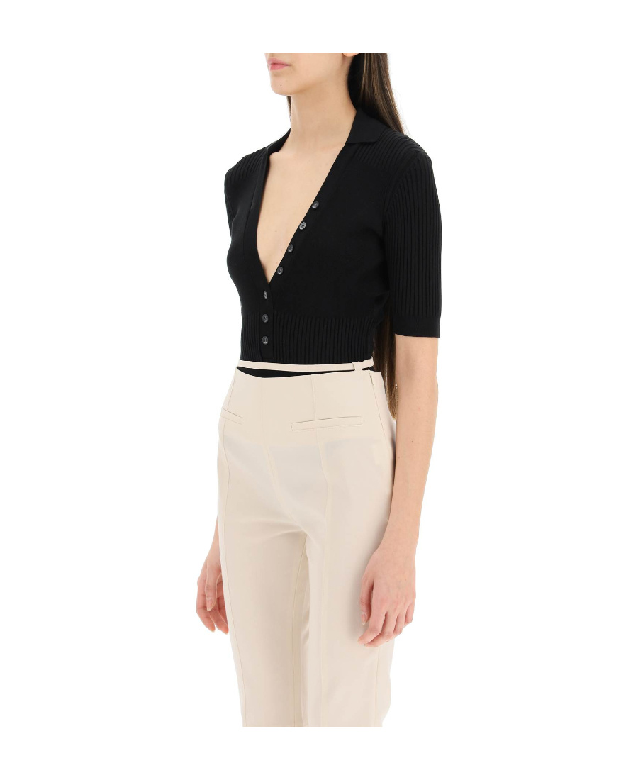Jacquemus Button-up Short-sleeve Body In Black
