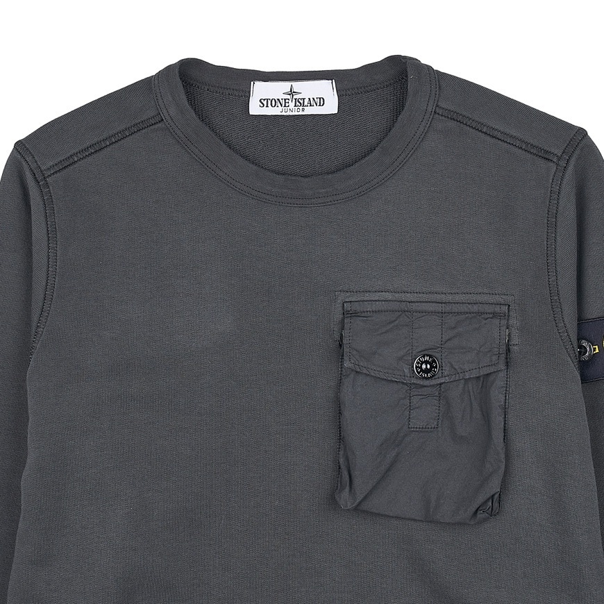 Stone Island Long-sleeved Sweater In Charcoal-grey