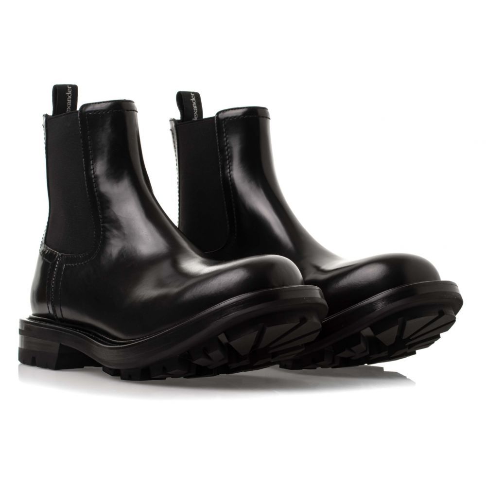 Alexander Mcqueen Watson Leather Chelsea Boots In Black