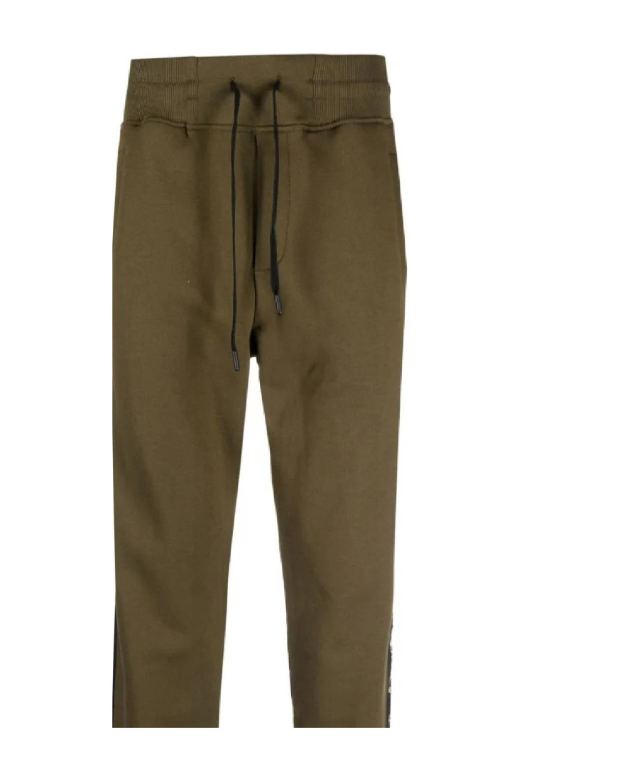 Versace Jeans Logo-tape Detail Cotton Track Pants In Green