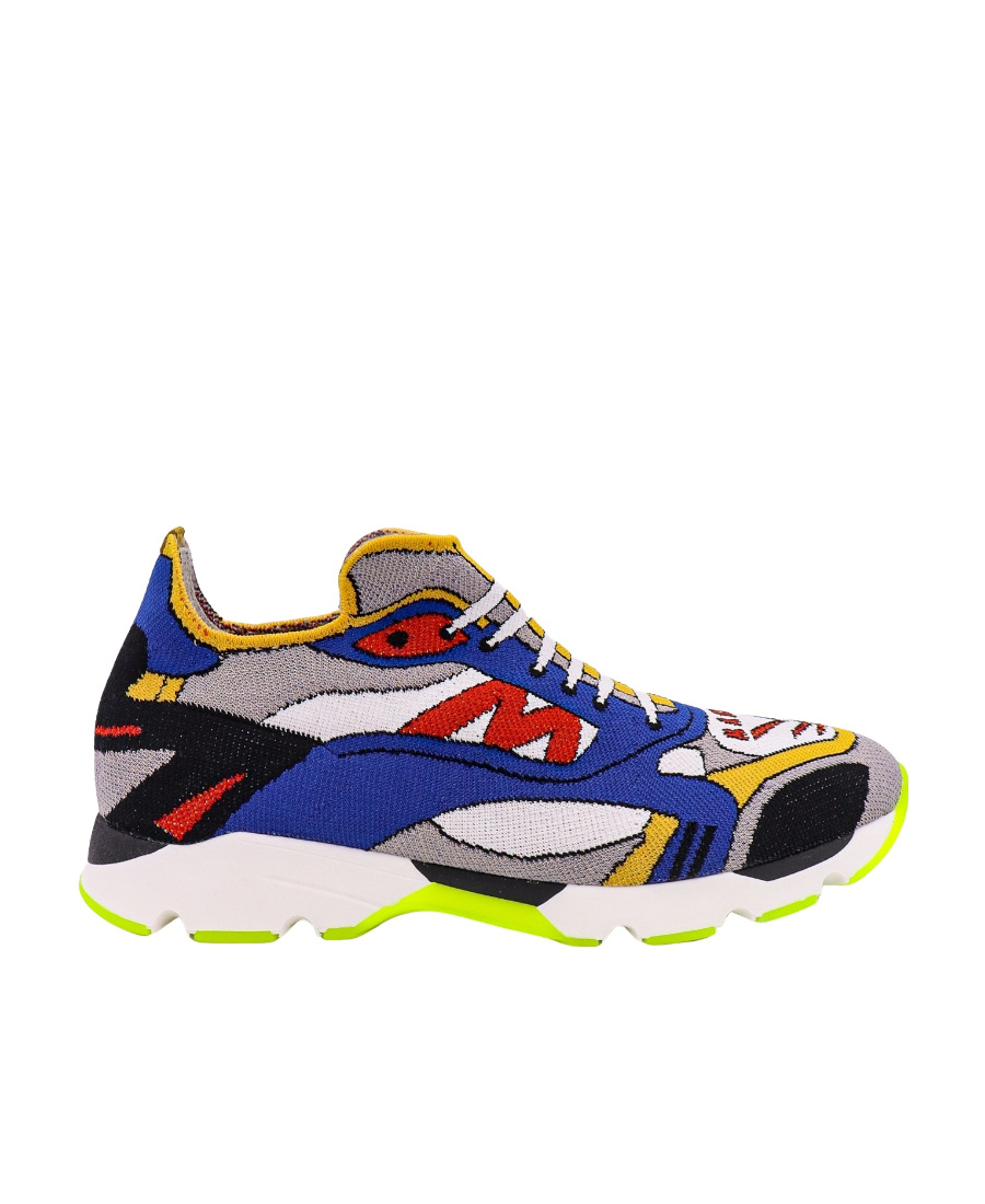 Marni Multicolor Knit Sneakers With Print In Multicolor