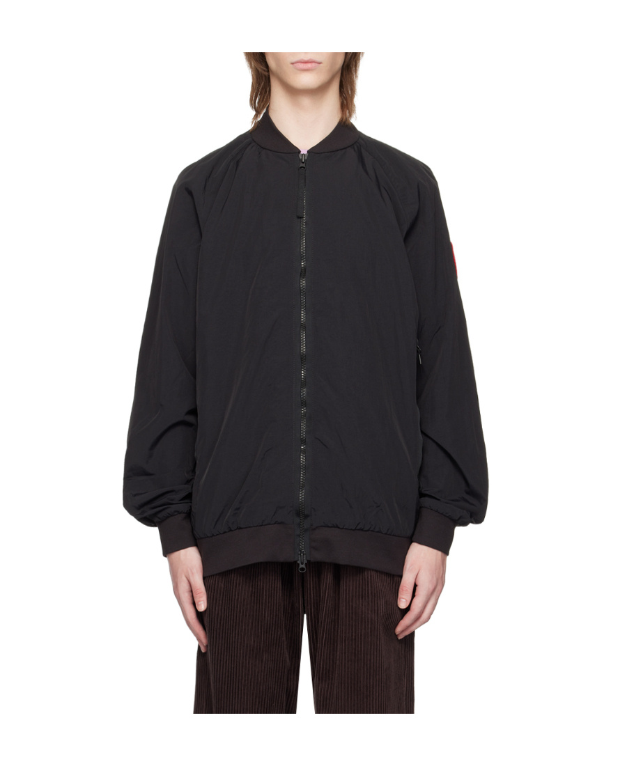 Canada Goose Logo Patch Bomber Jacket In Black