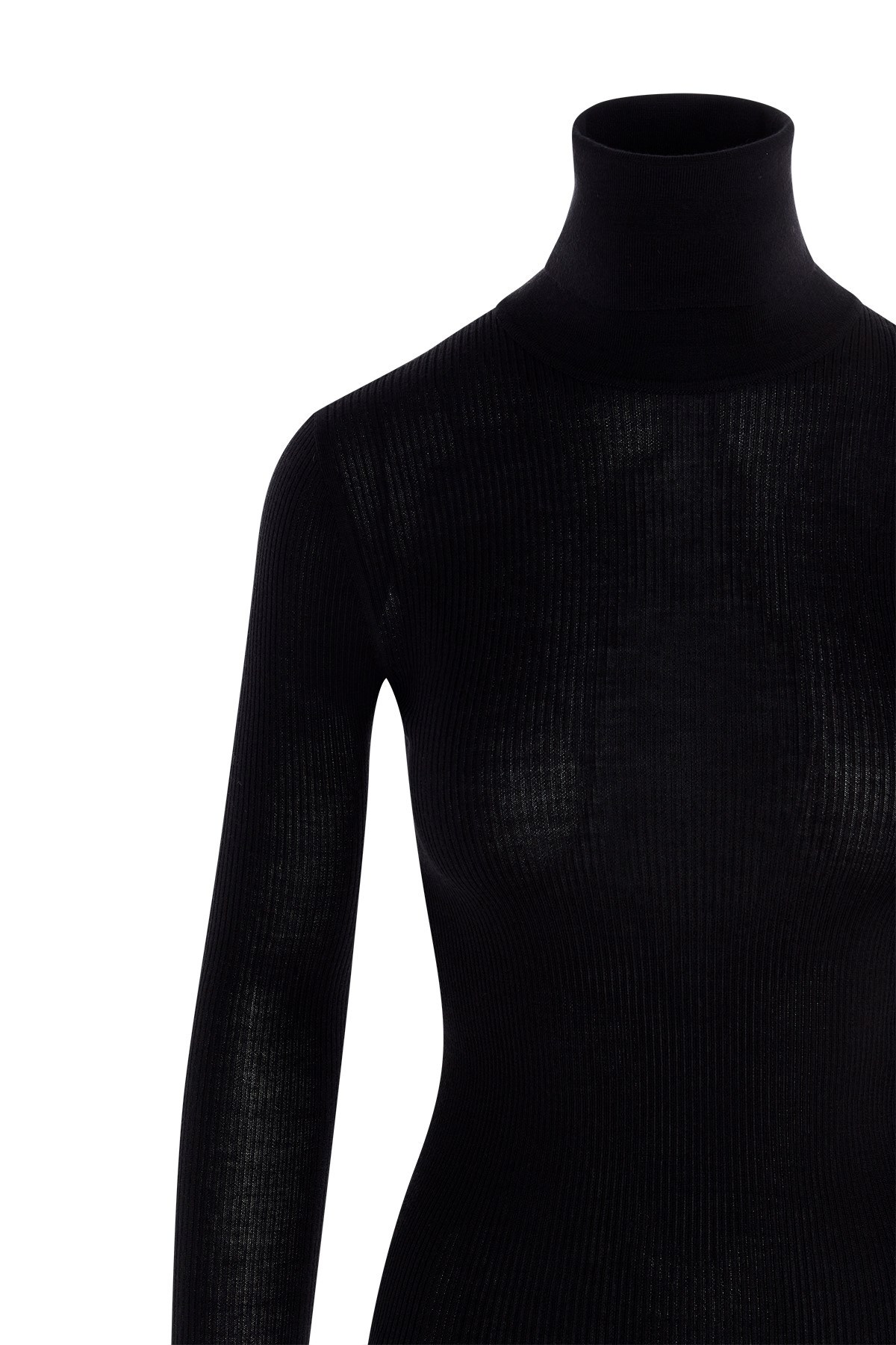 Saint Laurent Fitted Rollneck Jumper In Black