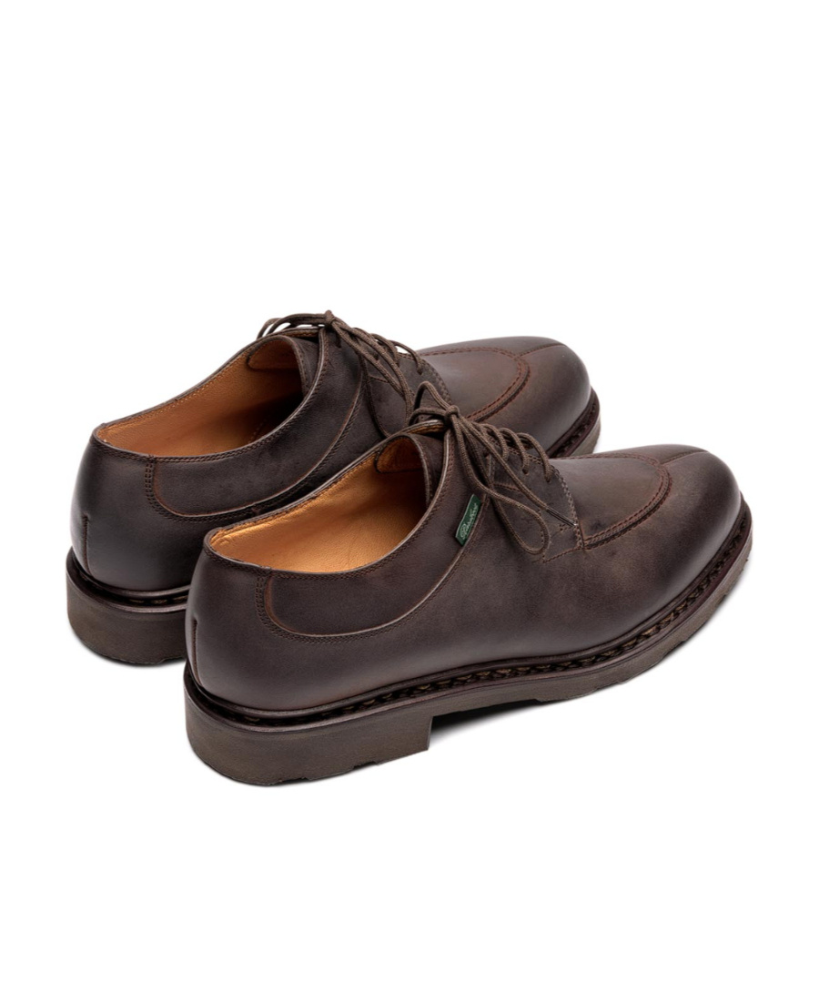 Paraboot Chambord Almond Toe Lace-up Shoes In Black