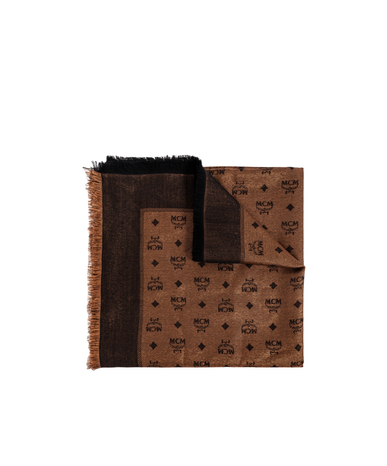 Mcm Fringed Scarf In Brown