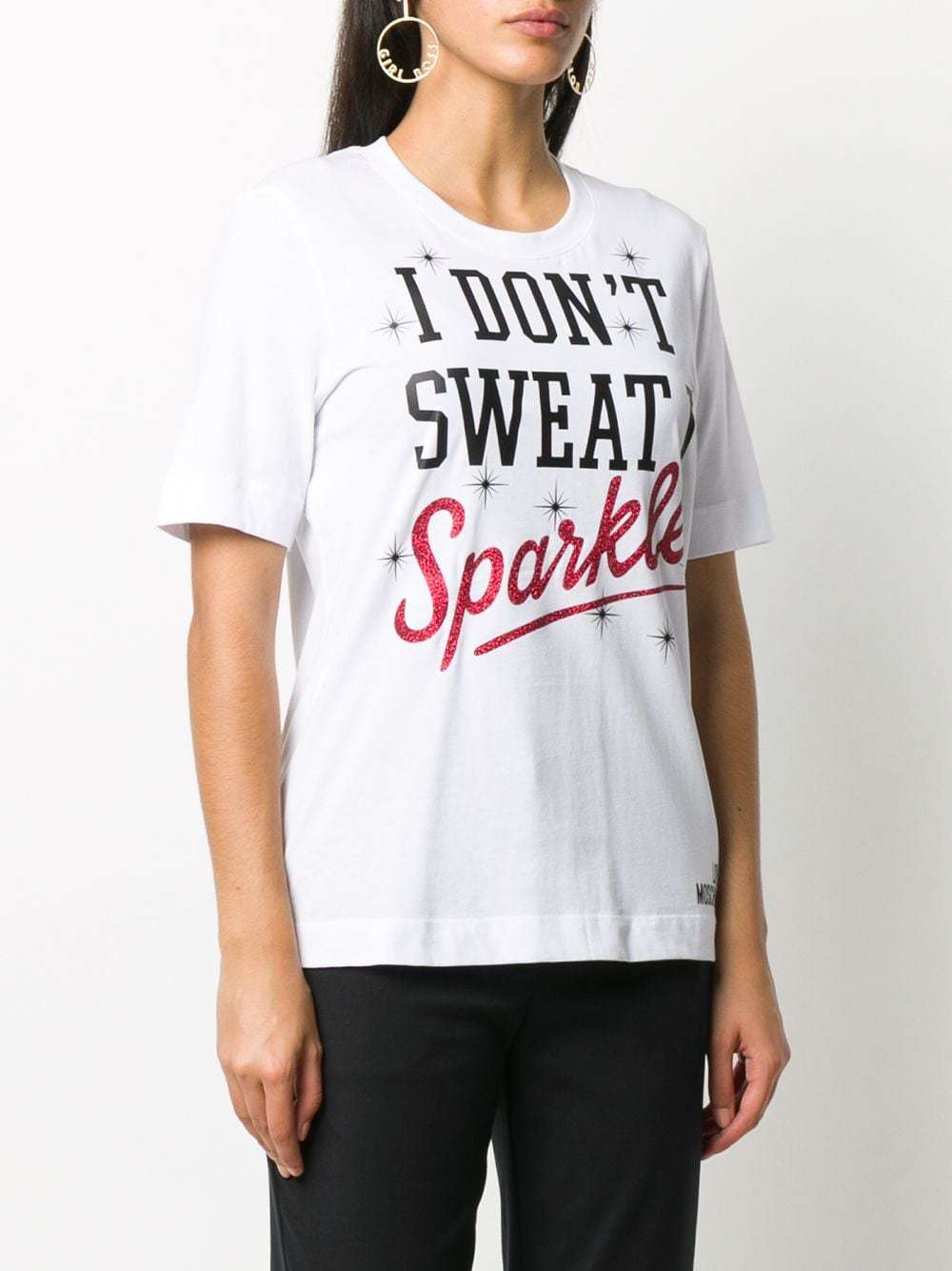 Moschino Slogan Printed T-shirt In White
