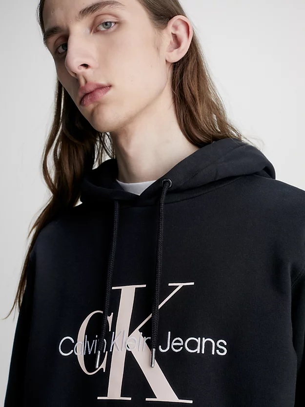 Shop Calvin Klein Hooded Sweater In Black