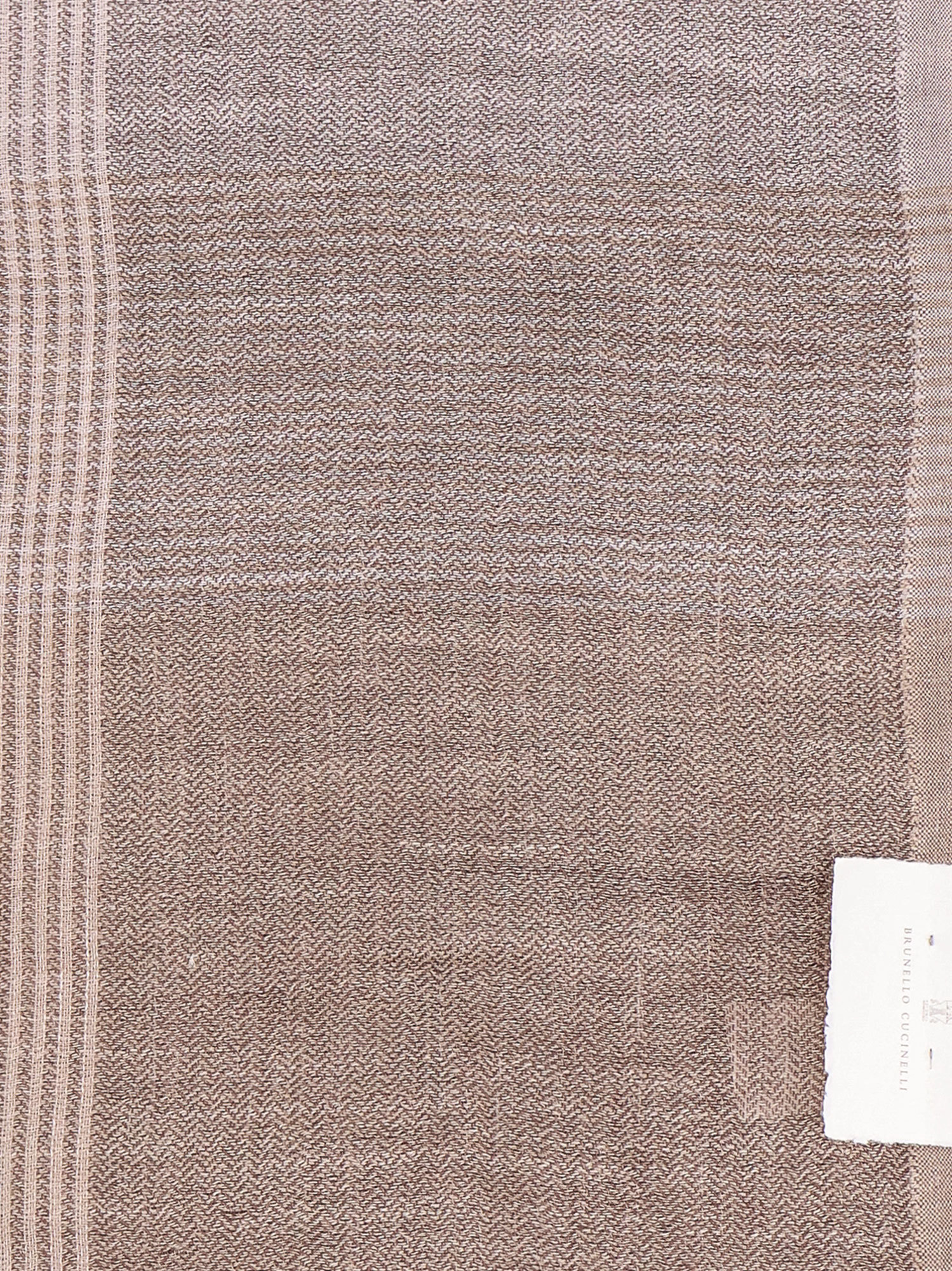 Brunello Cucinelli Silk And Linen Scarf With Striped Motif In Pink