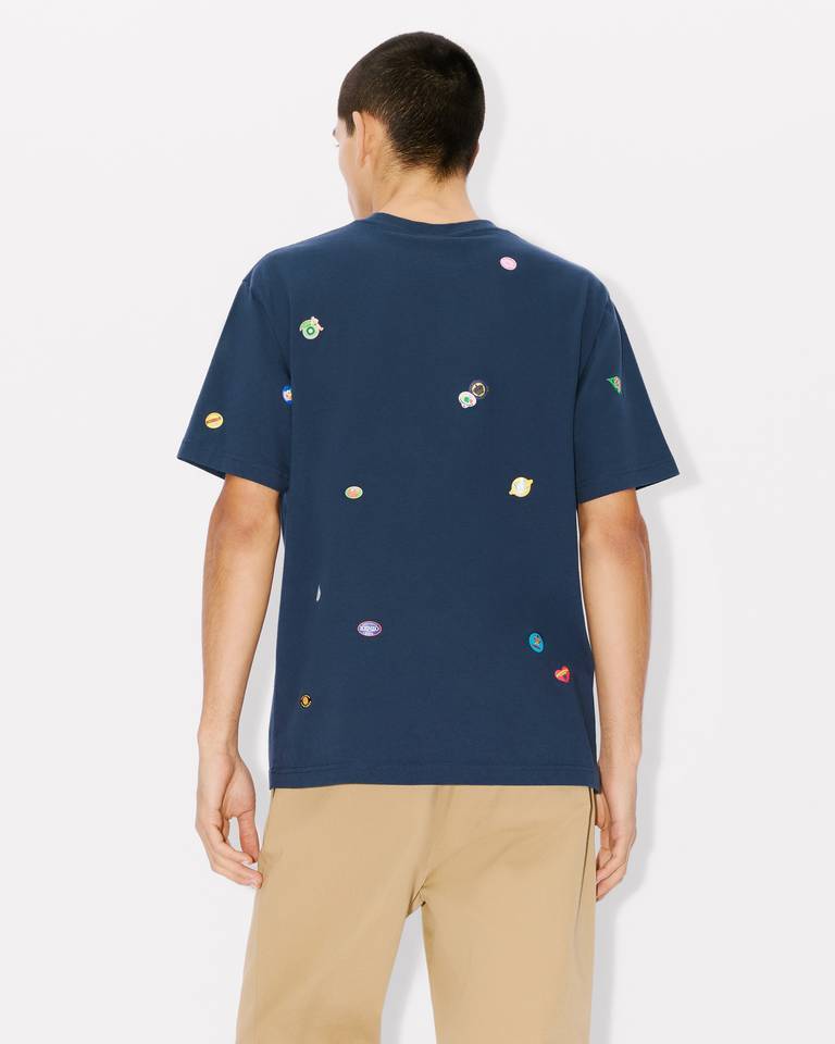 Kenzo Fruit Stickers Cotton T-shirt In Black