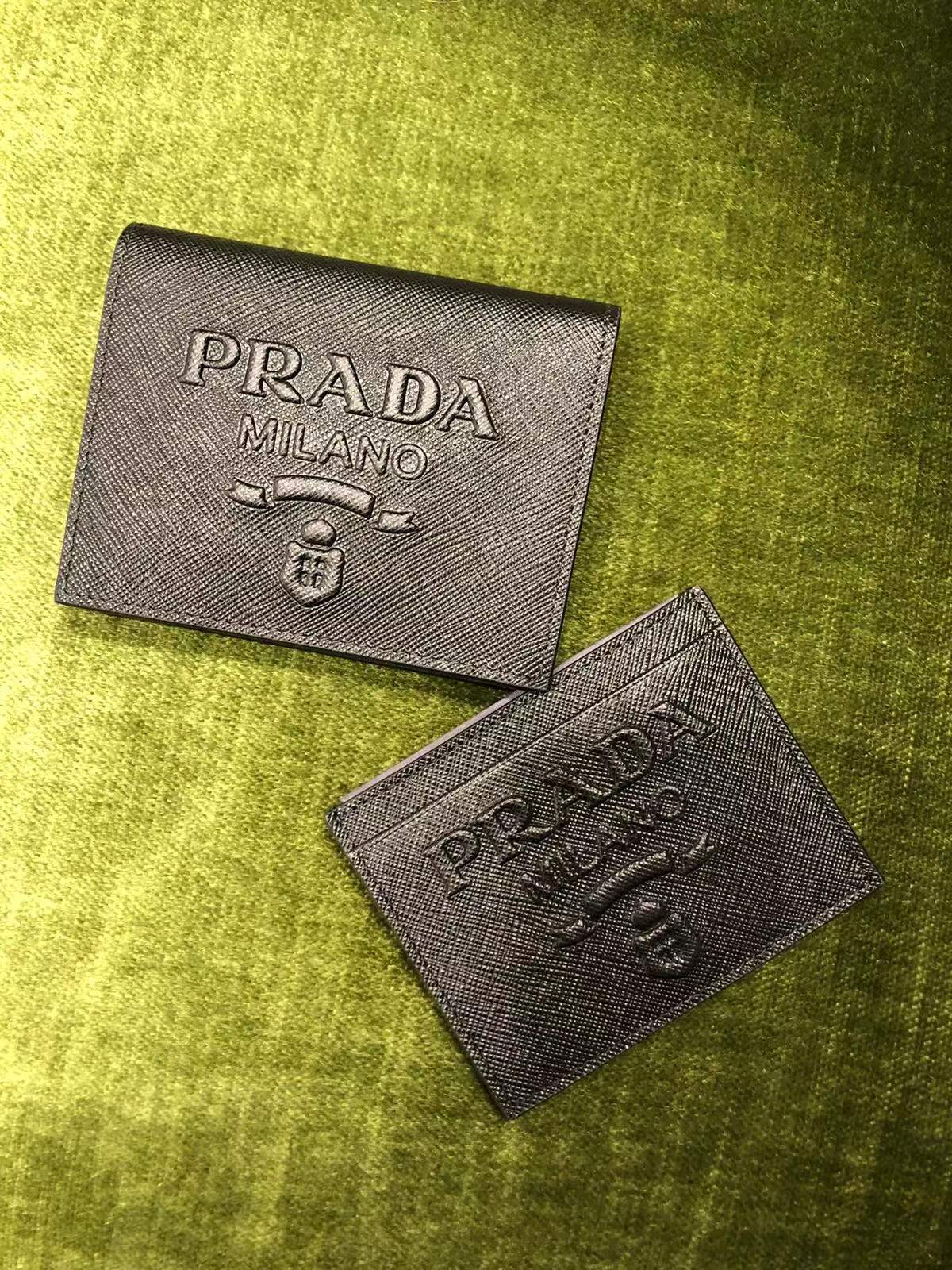 Shop Prada Saffiano Leather Card Holder In Multicolor