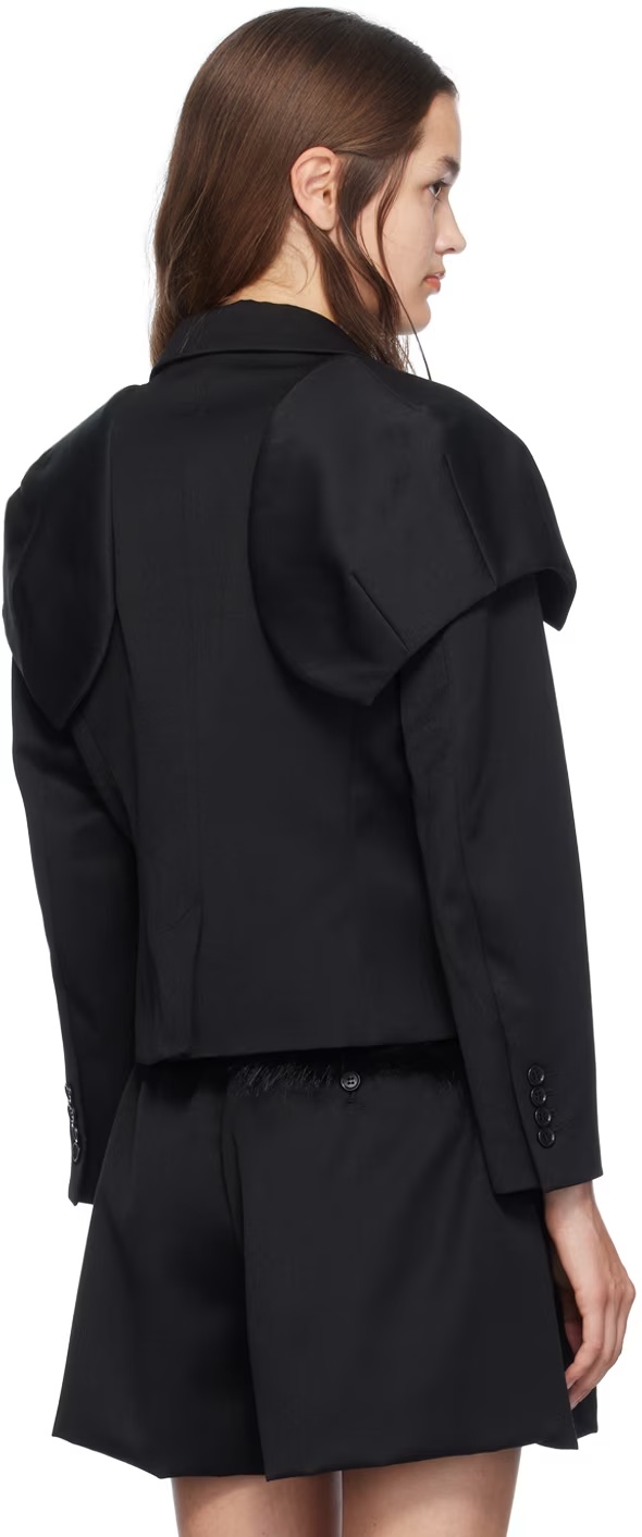 Simone Rocha Embroidery Halter Suit Coat In Black