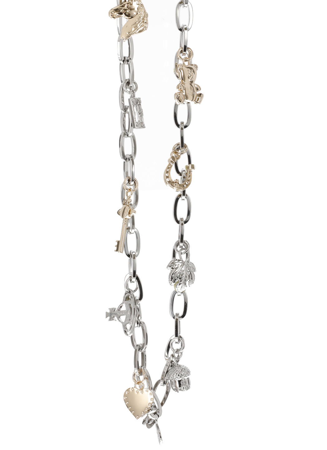 Vivienne Westwood Charm Embellished Chain Belt In White