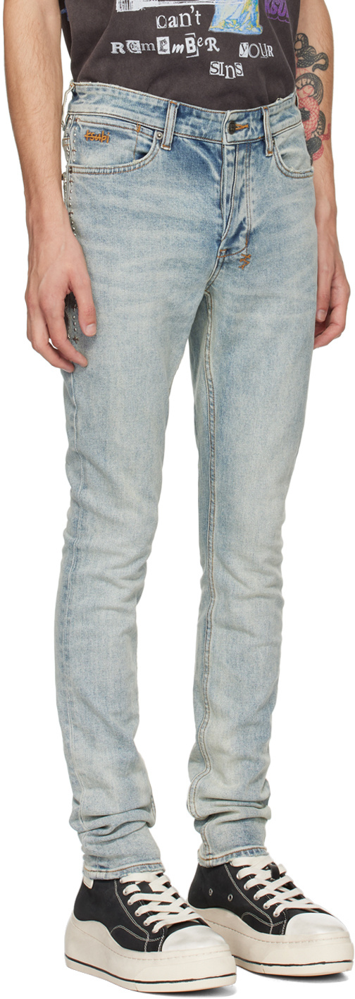 KSUBI EMBROIDERY SLIM JEANS PANTS 