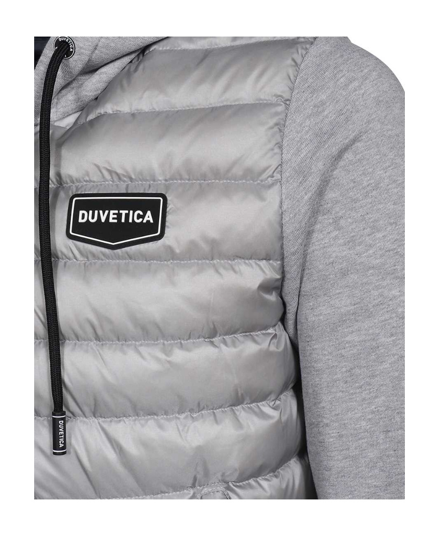Duvetica Padded Feather-down Sweatshirt Jacket In Gray