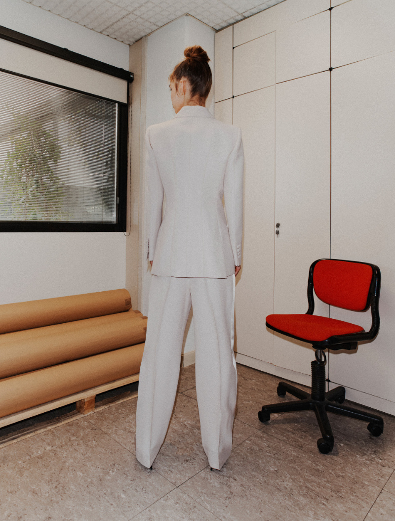 Marella Smoking Ivory Sable Trousers In White