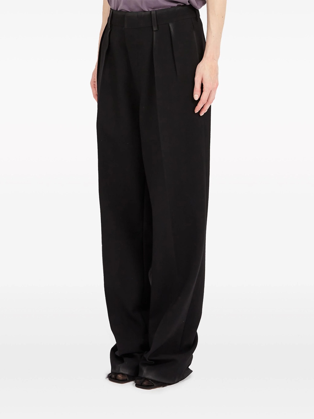 Maison Margiela Mohair Trousers Woman Black In Black