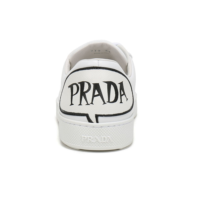 Prada Lace-up Casual Sneakers In White