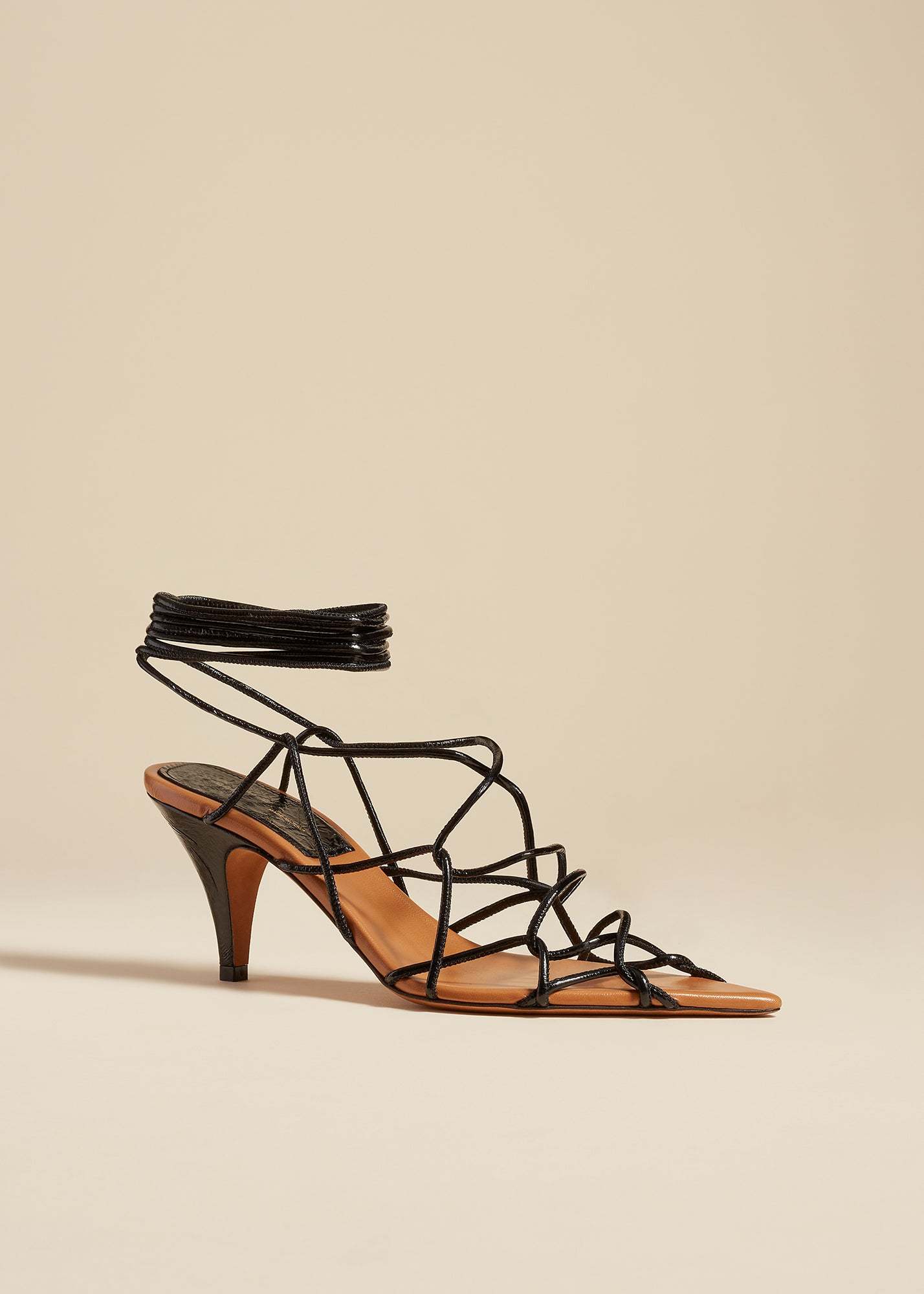Khaite Pointed High-heeled Sandals In Black