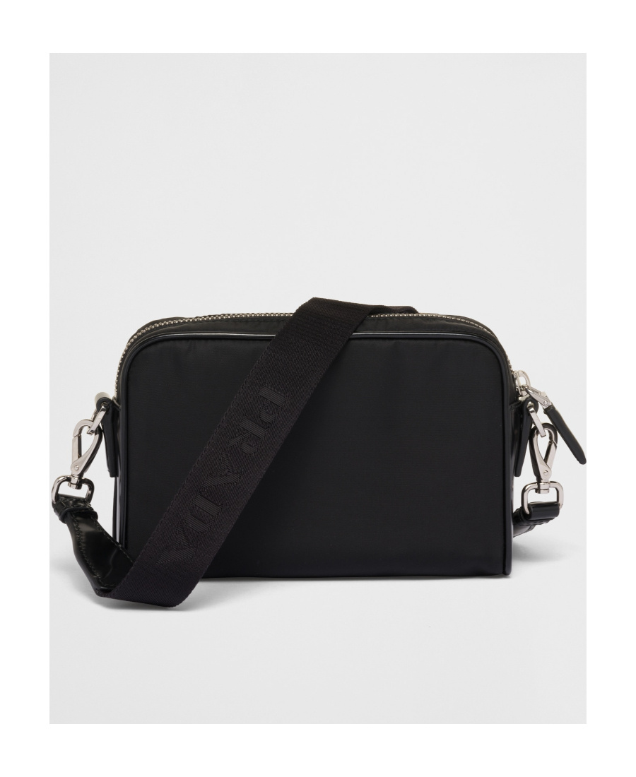 Prada Re-nylon And Brushed Leather Shoulder Bag In Black