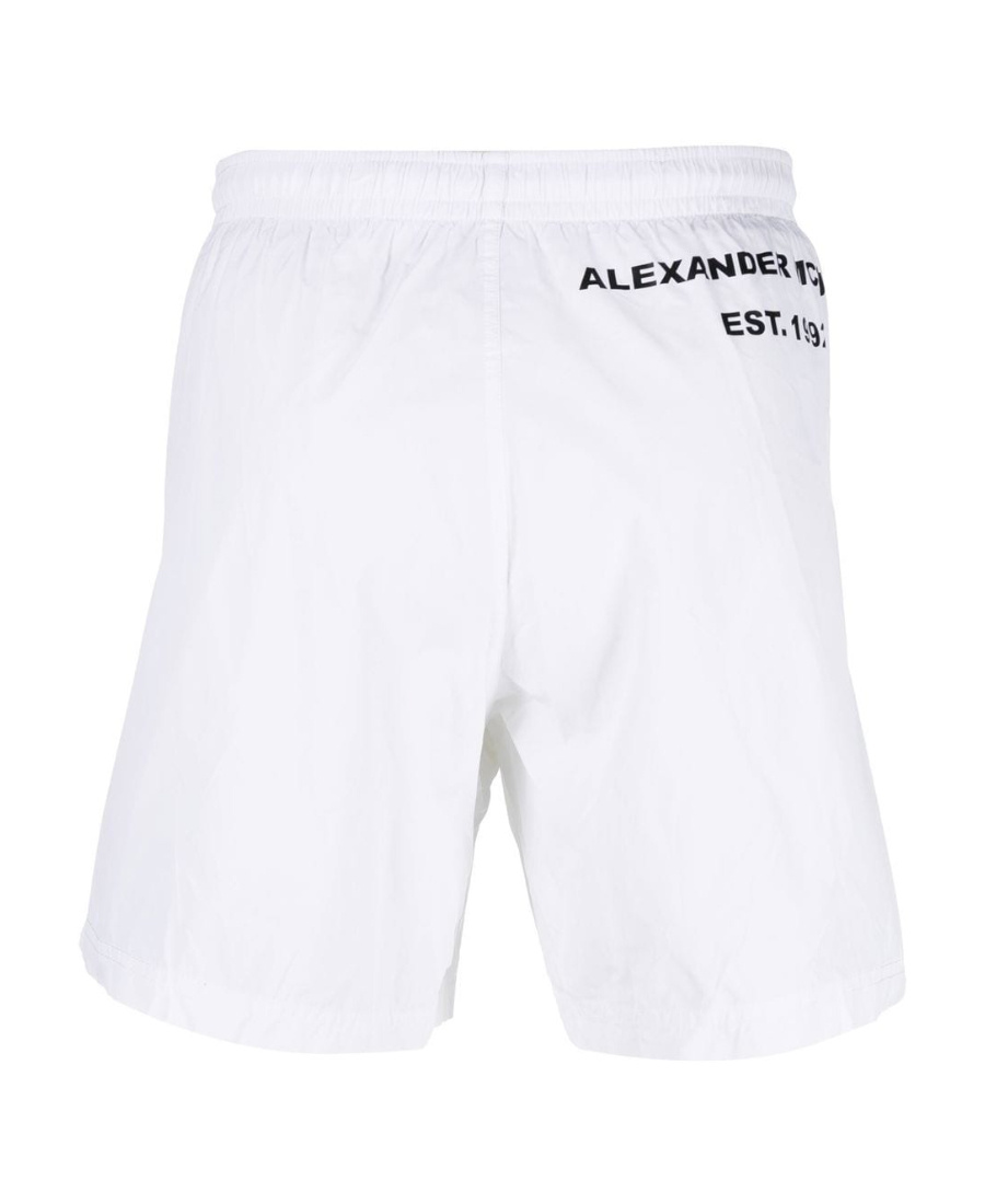 Alexander Mcqueen Logo-print Swim Shorts In White