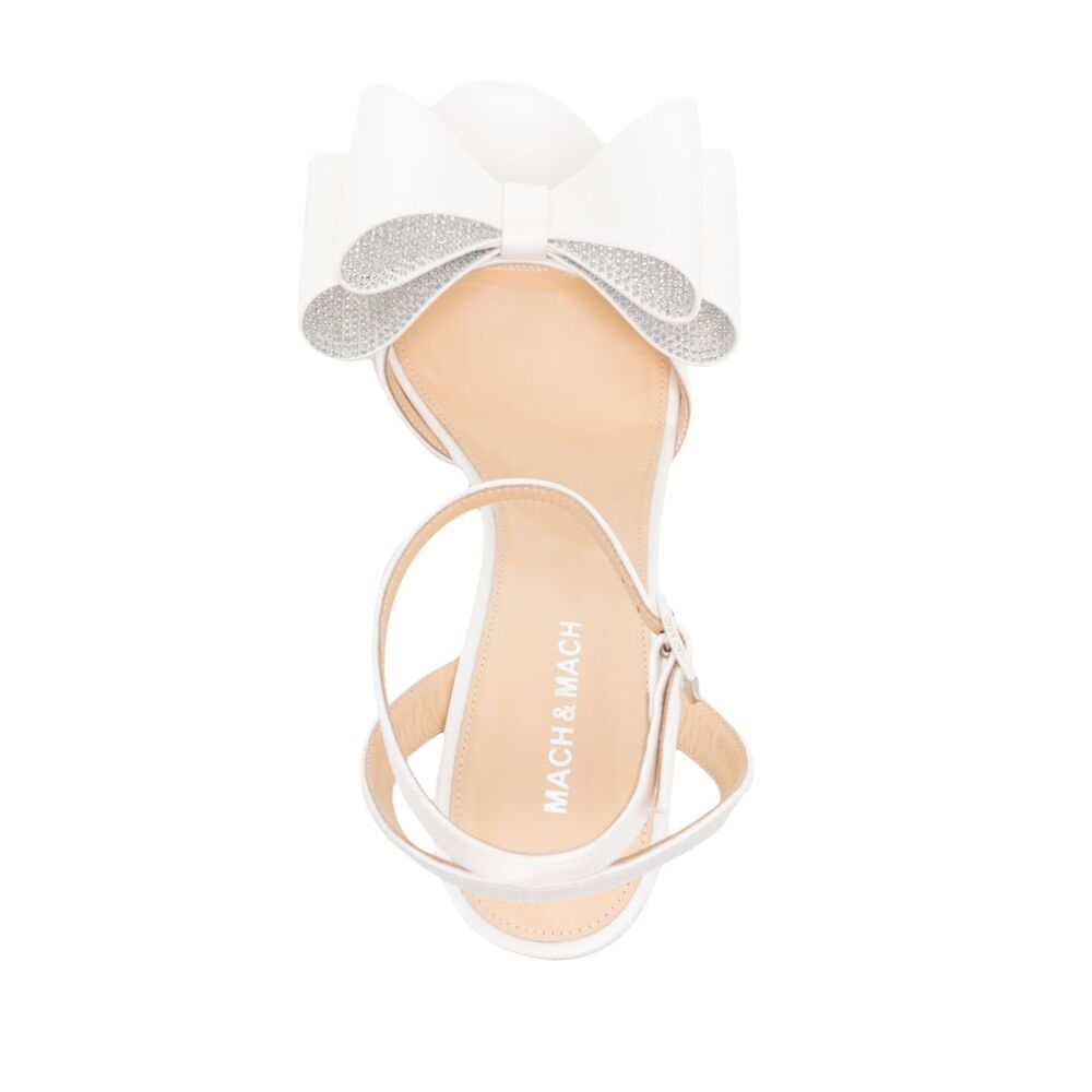Mach&mach Double Knot High-heeled Sandals In White