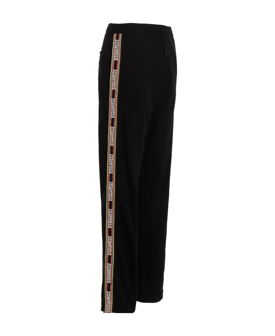Dsquared2 Logo-print Cotton Track Pants In Black