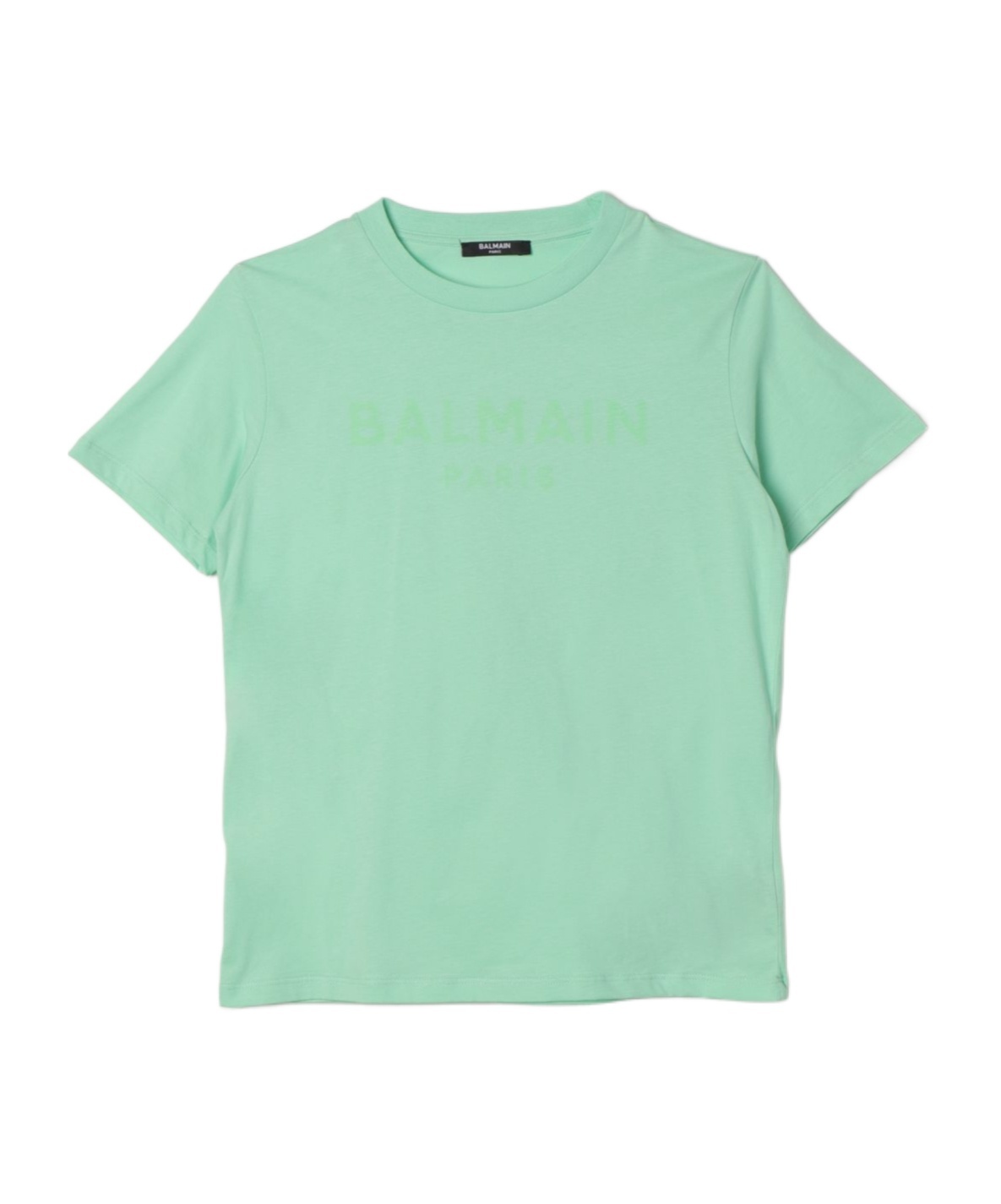 Balmain Logo-print Cotton T-shirt In Green