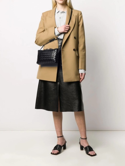 Bottega Veneta Knitted Cross-body Bag In Black