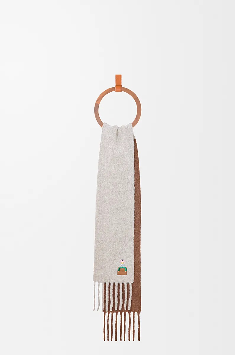 Loewe Scarf In Alpaca And Wool Blend In Brown